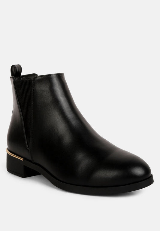 Amara Metallic Sling Detail Chelsea Boots