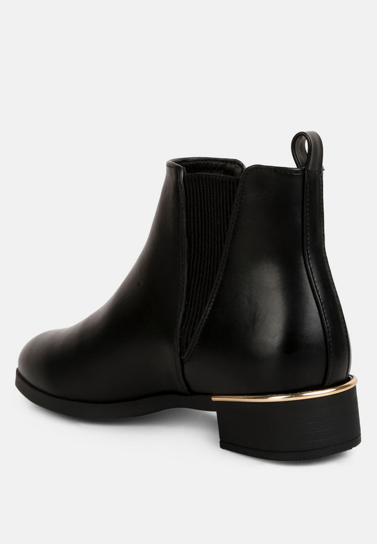 Amara Metallic Sling Detail Chelsea Boots