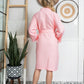 Knee-Length Waffle Kimono Robe