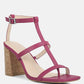 Mirabella Open Square Toe Block Heel Sandals