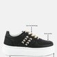 Monigue Faux Leather Cross Stitch Detail Sneakers