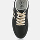 Monigue Faux Leather Cross Stitch Detail Sneakers