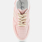 Monigue Faux Leather Cross Stitch Detail Sneakers
