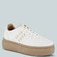 Monigue Faux Leather Cross Stitch Detail Sneakers
