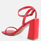 Mooncut Ankle Strap Block Heel Sandals