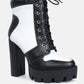Moos Block Heel Lace Up Boots