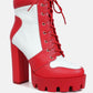Moos Block Heel Lace Up Boots