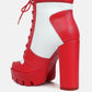 Moos Block Heel Lace Up Boots