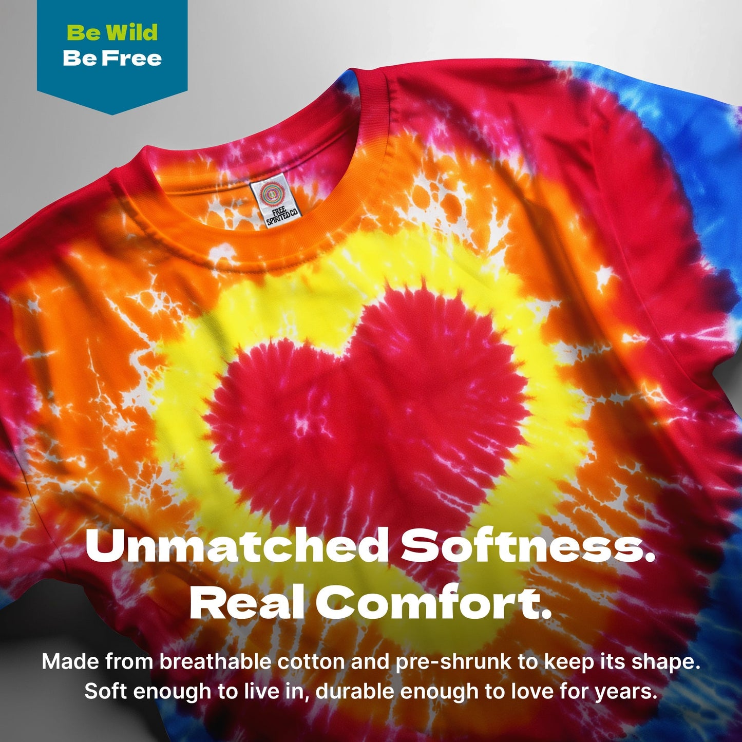 Multicolor Heart Premium Hand-Dyed Comfort Shirt