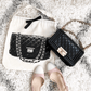Quilted Handbag Travel Bag, Cream