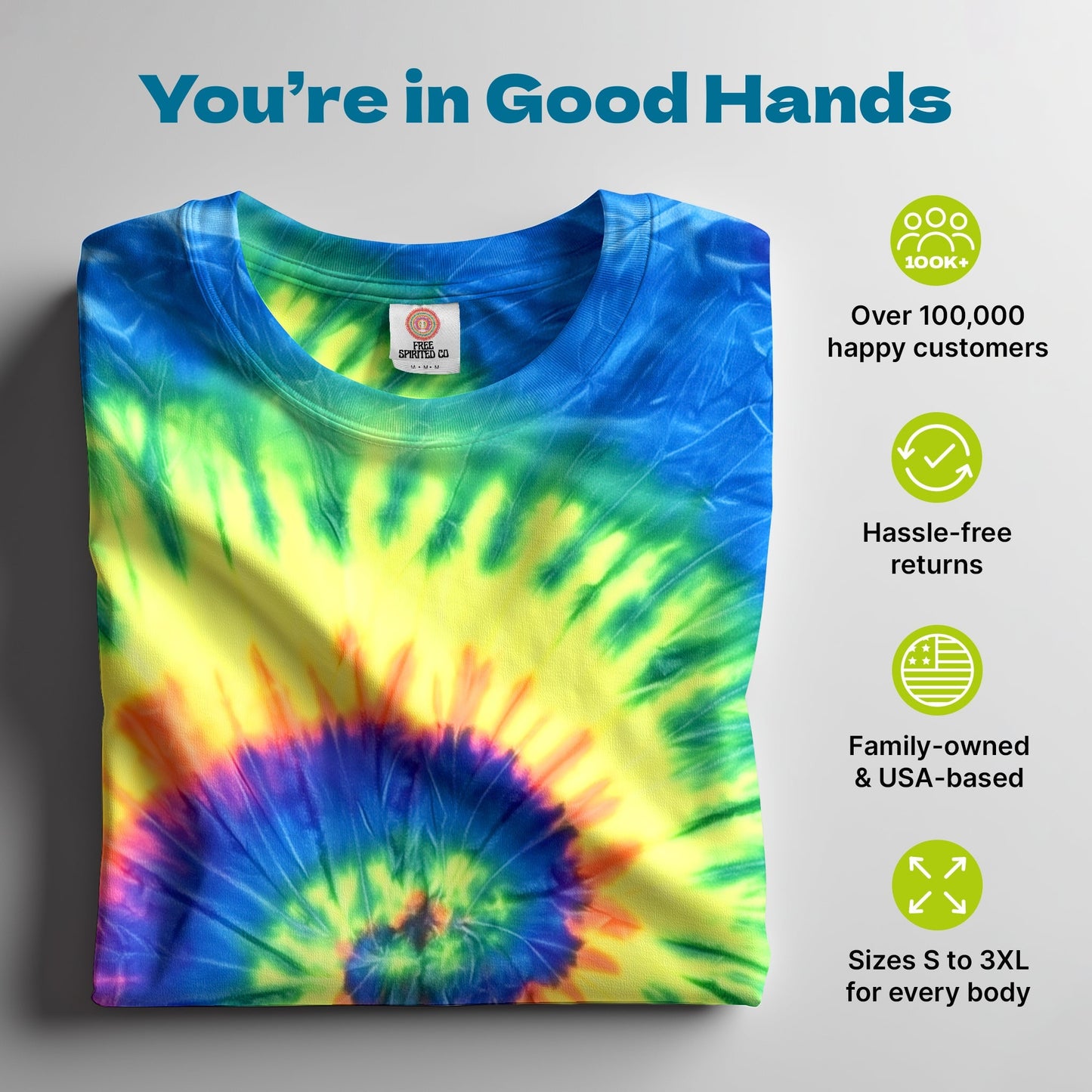 Neon Rainbow Hand Dyed Long Sleeve