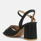 Nicholas Pleated Strap Block Heel Sandals