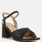 Nicholas Pleated Strap Block Heel Sandals