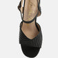 Nicholas Pleated Strap Block Heel Sandals