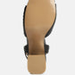 Nicholas Pleated Strap Block Heel Sandals