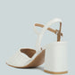 Nicholas Pleated Strap Block Heel Sandals