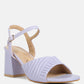Nicholas Pleated Strap Block Heel Sandals
