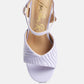 Nicholas Pleated Strap Block Heel Sandals