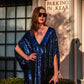Night Sapphire Sequin Caftan Kaftan Dress