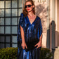Night Sapphire Sequin Caftan Kaftan Dress