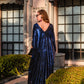 Night Sapphire Sequin Caftan Kaftan Dress