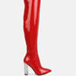 Noire Thigh High Long Boots In Patent Pu