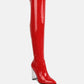 Noire Thigh High Long Boots In Patent Pu