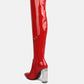 Noire Thigh High Long Boots In Patent Pu