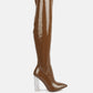 Noire Thigh High Long Boots In Patent Pu