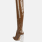 Noire Thigh High Long Boots In Patent Pu