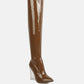 Noire Thigh High Long Boots In Patent Pu