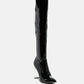 Noire Thigh High Long Boots In Patent Pu