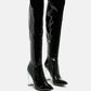 Noire Thigh High Long Boots In Patent Pu