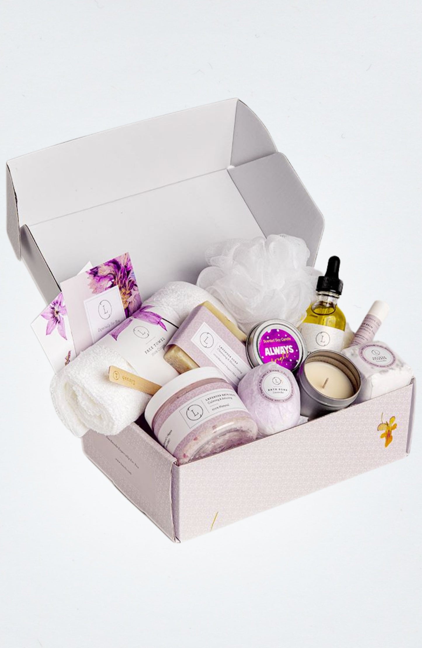 Bath Bomb and Shower Steamer All Natural Lavender Gift Box with - bath & body products
