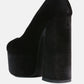 Old Novelty Platform Heel Velvet Pumps