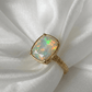 Sterling Silver Elongated Cushion Opal Cocktail Ring