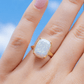 Sterling Silver Elongated Cushion Opal Cocktail Ring