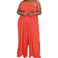 Coral Jumpsuit With Pockets