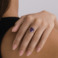Sterling Silver Oval Cut Amethyst CZ Cocktail Ring