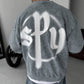 Unisex Oversize Sweatshirt with Pouch Pocket and Spray-Paint Design