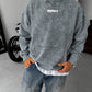 Unisex Oversize Sweatshirt with Pouch Pocket and Spray-Paint Design