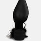 Palmetta Fur Detail Block Heel Sandals