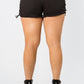 Paula -mid Rise Out Seam Lace Up Black Shorts