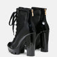 Peepque Peep Toe Lace-Up Booties