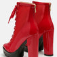 Peepque Peep Toe Lace-Up Booties