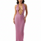 Pink Halter Ruffle Dress