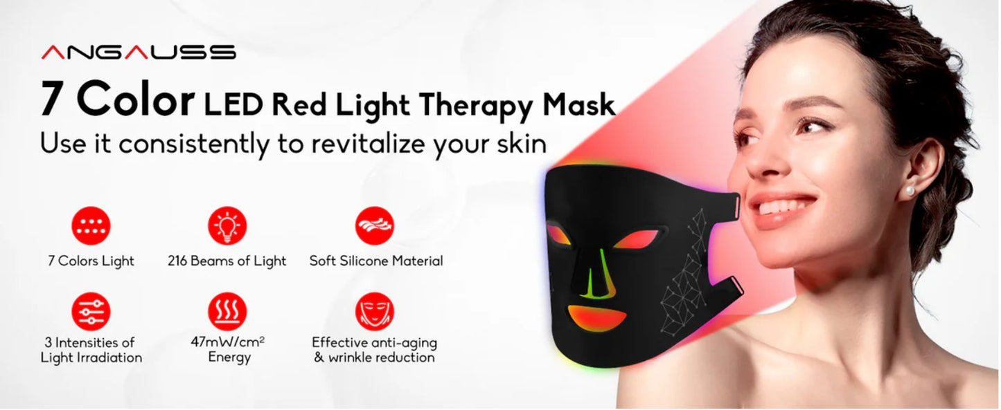 Skin Care Rejuvenating LED Face Mask with 216 light chips and  7 Colors