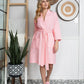 Knee-Length Waffle Kimono Robe
