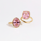 Sterling Silver Oval Cut Pink Sapphire CZ Cocktail Ring