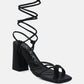 Piri Toe Ring Tie Up Block Sandals